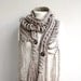 Free SHIPPING Milky Brown Wool  Scarf with Brown Button Mothers Day gift  UNDER 75USD For Her