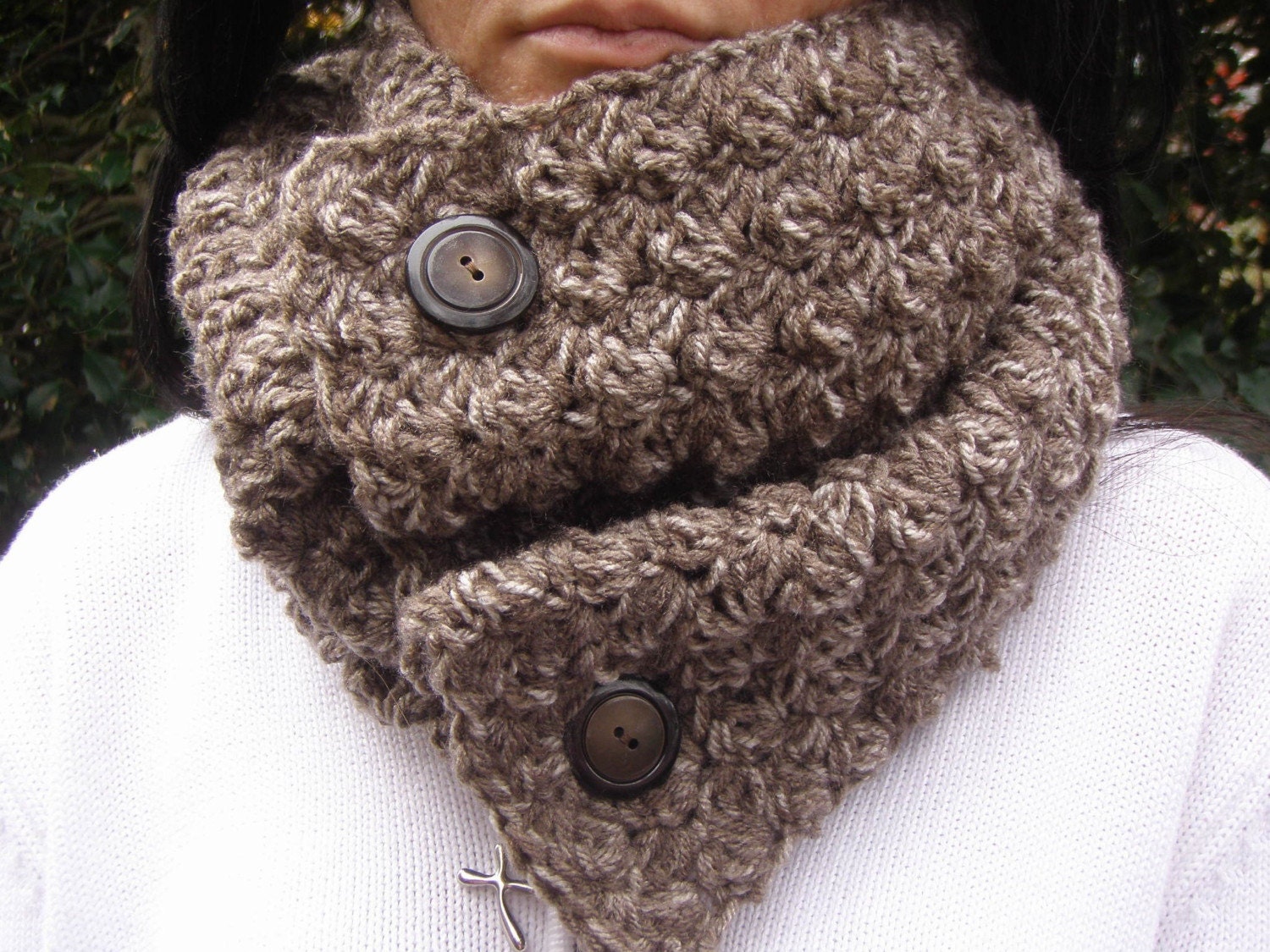 Scarf Cowl Neckwarmer in Taupe Mist
