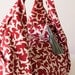 Kallia - Shoulder bag in red cotton floral pattern and grey leather