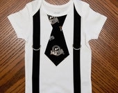 College Series: Purdue University Tie and Suspenders Onesie