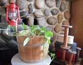 Rustic Wood Farmhouse Cottage Country Cabin Wooden Bucket Planter Decor