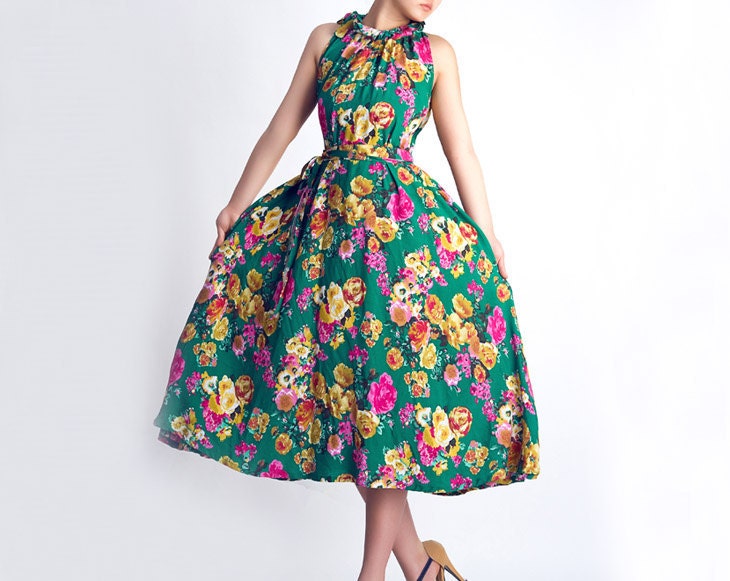 Floral cotton maxi dress (0059)