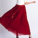 Dark red chiffon maxi dress (0127)