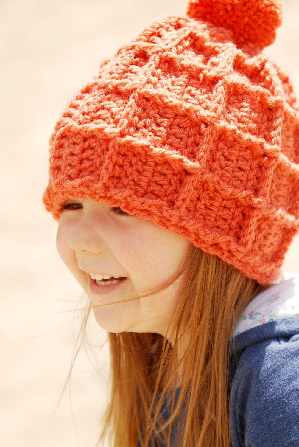 Big Waffle Ski Beanie - Kids Custom Crochet Hat