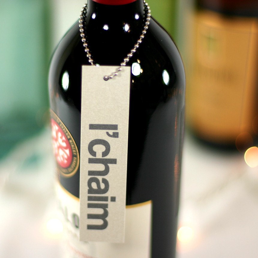 l'chaim. wine tags