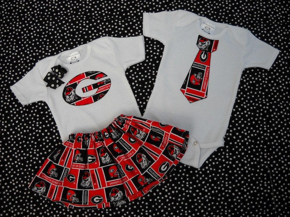 Boys Georgia Bulldogs Logo Style or Neck Tie Style Onesie or Shirt