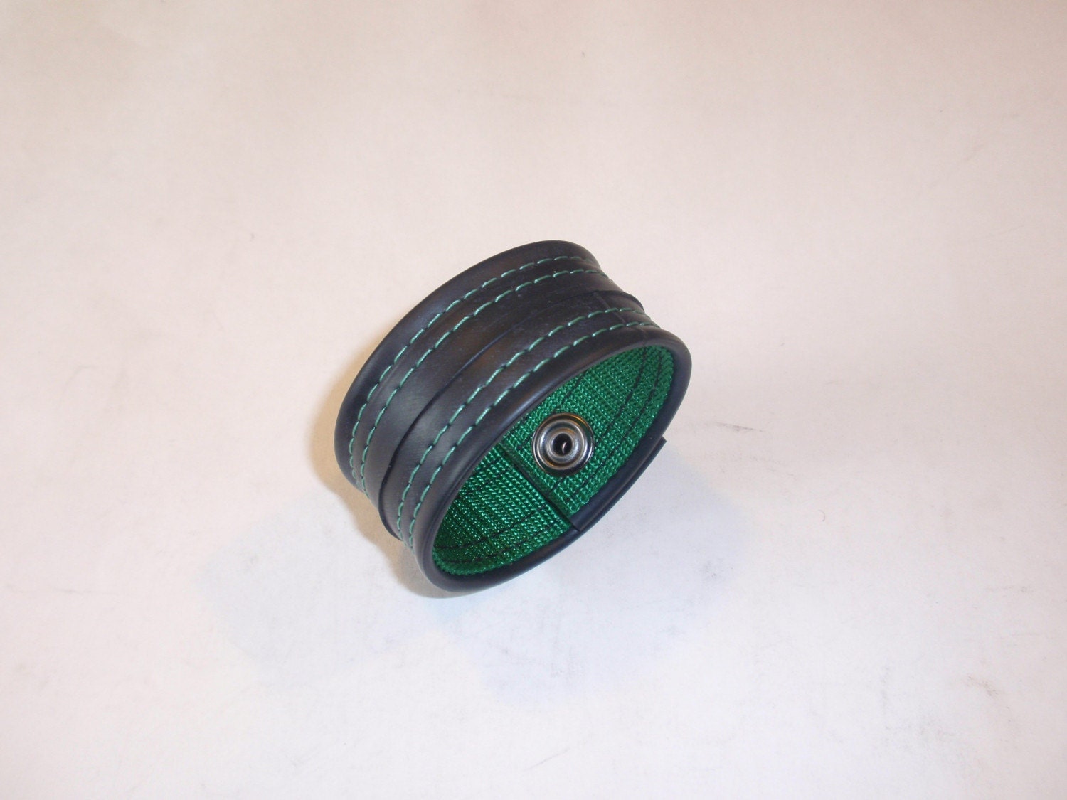 Handmade Recycled Rubber Bracelet- Green