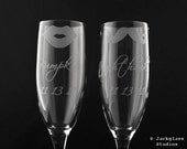 Exquisite Custom Etched Wedding Flutes by Jackglass on Etsy