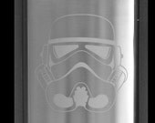 Storm Trooper  Star Wars Etched Flask by Jackglass on Etsy
