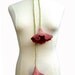 Felt Necklace, Felted Dusky Pink Flower Necklace