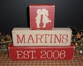 Custom Personalized primitive wood family blocks