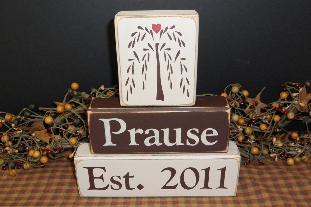 Custom Personalized Primitive Wood Family Blocks