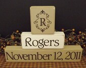 Custom Personalized primitive wood family blocks