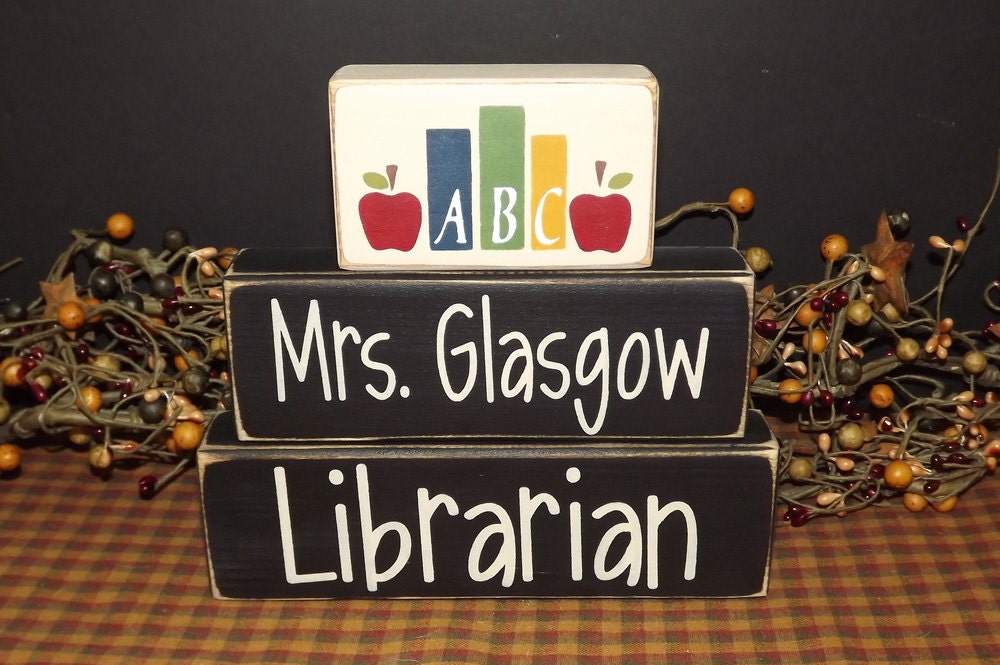 Librarian Custom Name primitive wood blocks