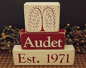 Custom Personalized Primitive Wood Family Blocks