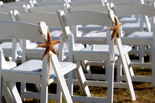 Beach Wedding - Starfish Chair or Pew Decoration - 6-7 inch Starfish
