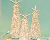 Beach Christmas Trees with Shells and Swarovski Crystals