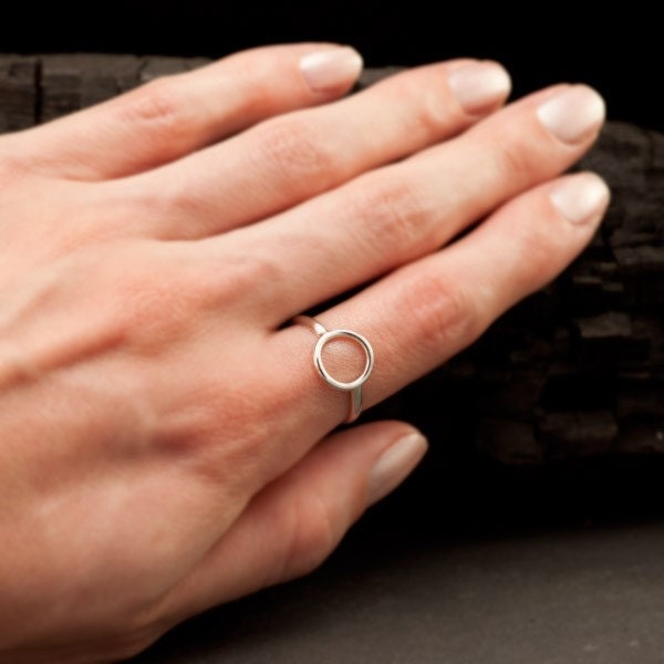 Sterling Silver Ring- Simple Silver Ring- Silver Circle Ring- Simple Modern Minimal Ring- Handmade Silver Ring- sizes 4 -11