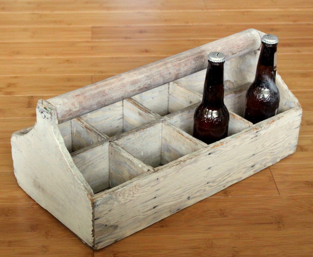 Primitive Antique Wooden Handled Crate by Uptown Vintage