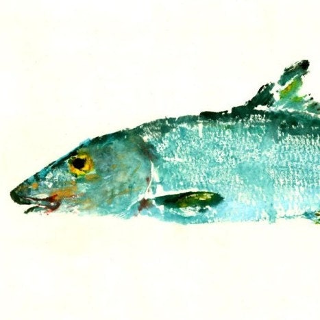 Bonefish - "Gray Ghost" - Gyotaku Fish Rubbing - Limited Edition Print (23 x 9)