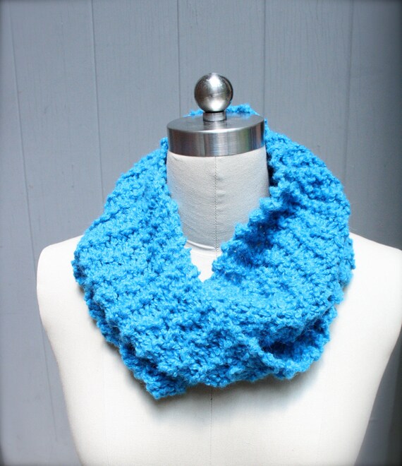 Knitted cowl - Sky Blue - Ready to Ship - OOAK