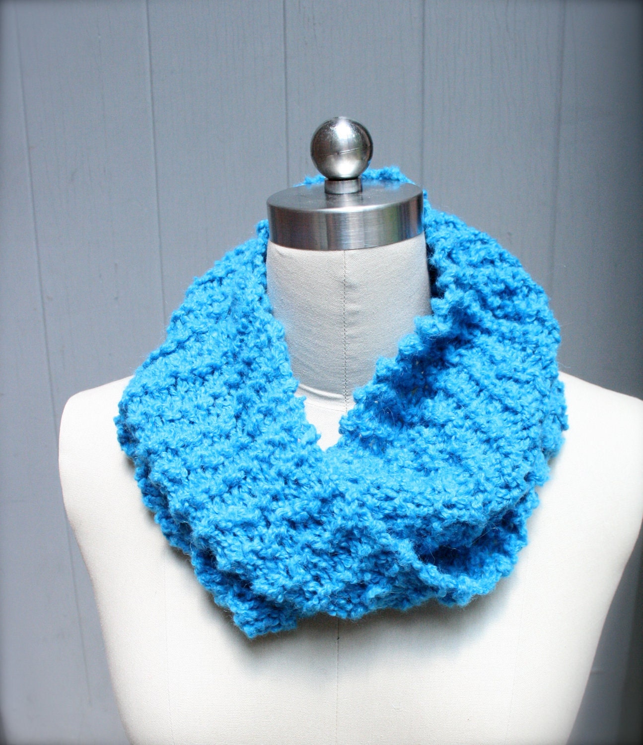 Knitted cowl - Sky Blue - Ready to Ship - OOAK