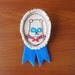 Medal Brooch - Embroidered Superhero Dog