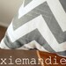 Grey and White Chevron Pillow Cover // 12 x 22 inch pillow cover