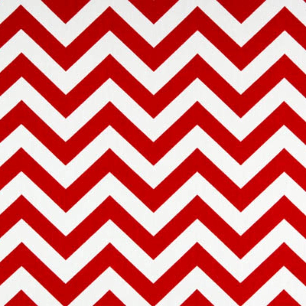 Premier Prints Fabric Zig Zag Chevron in Red and White Twill - Half Yard