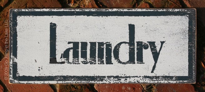 Vintage Style Wooden Laundry Sign 8x19