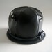 60's Era High Fashion Mod Bubble Hat in Black Matte & Black Patent Vinyl