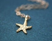 Tiny Starfish Necklace 24kt Gold Vermeil