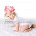 Beautiful White Sun Hat with Detachable Flower Vintage Style Pearl/Rhinestone Center  Sizes Newborn to 4T Ships in 1-2 DAYS