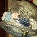Antique Metallic Lace Hat with Antique French Ribbonwork Flowers with velvet and Lame