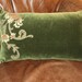 Antique Silk Velvet Chenille Art Nouveau Floral Metallic Applique Pillow with Metallic Bullion Tassels
