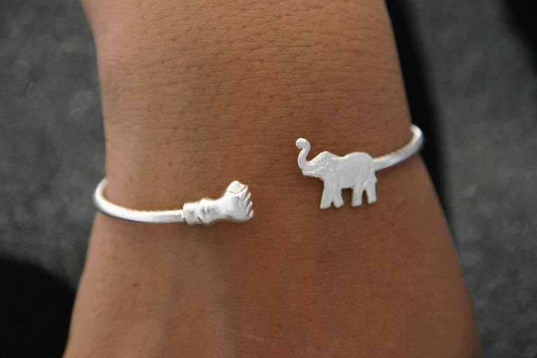 Cute Jewelry Sterling Silver Elephant Bracelet