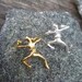 Sterling Silver or Brass Little Dancing Man Ear Cuffs