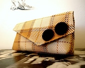 Golden Blonde Plaid Large Clutch