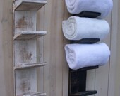 Listing is for TWO in your choice of color - Handmade Towel Rack - Bath Decor - Wood - Shabby Decor