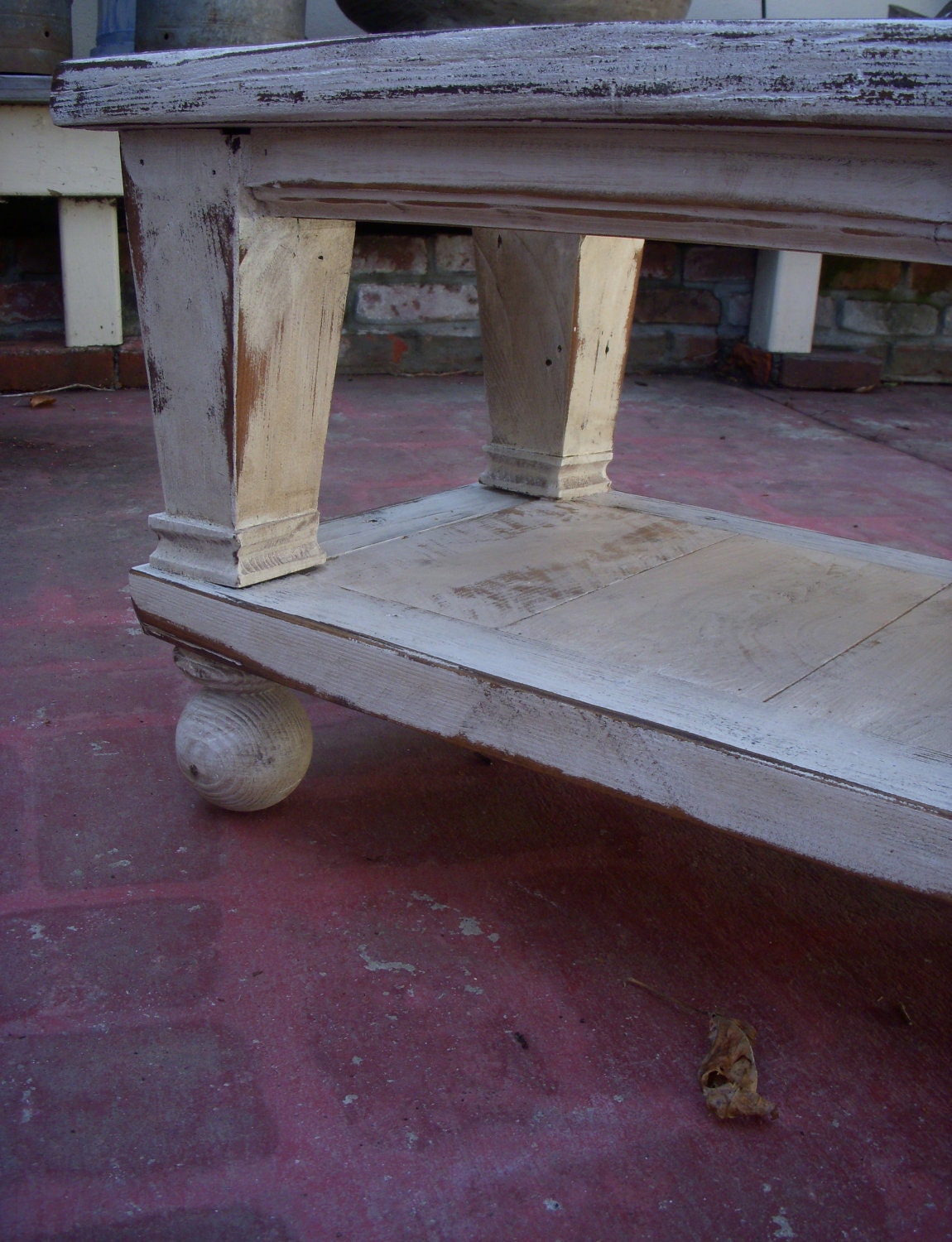 Wood Coffee Table - Wooden - Shabby Furniture - French Country - 20 Inch Wide Size