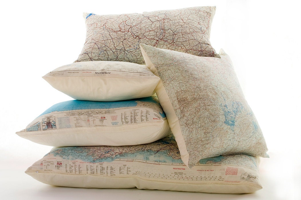 Silk Aviator Map Cushion (Irawaddy-Bay of Bengal)