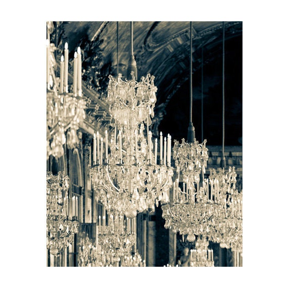 Versailles Photograph, Paris Fine Art Photograph, Hall of Mirrors, Versailles Chandeliers - Galerie des Glaces (8x10)