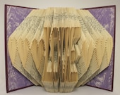 Purple Love Book Art with Hearts