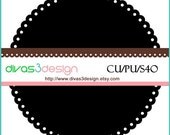 Digital Scrapbook Scalloped Circle Paper Template Instant Download