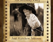 5x7 Wanted Poster Birthday Party Invitation