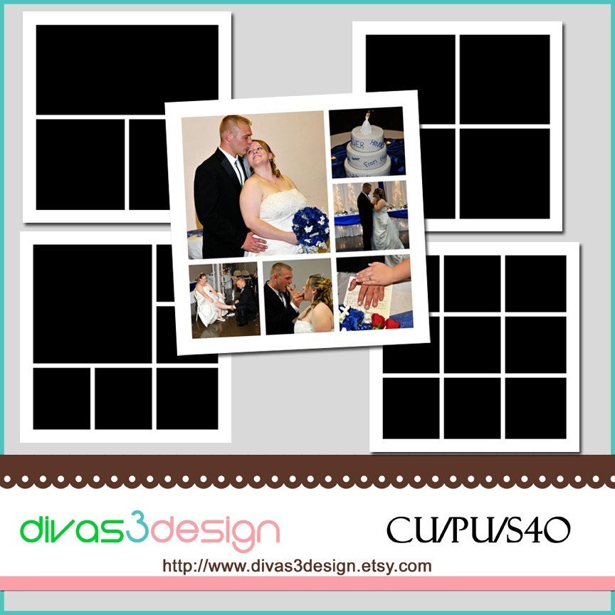 12x12 Storyboard Templates Set of 4