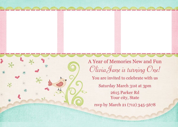Photo Birthday Invitation A Little Birdie Told Me