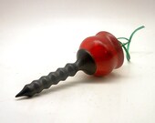 Classic Wood Turned Christmas Ornament Red Cherry Asian