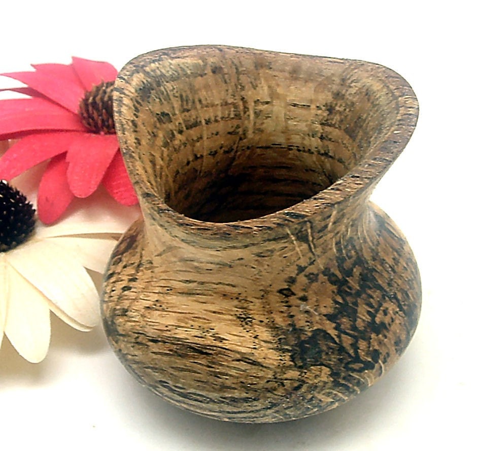 Spalted Pin Oak Wide Open Vase Bowl