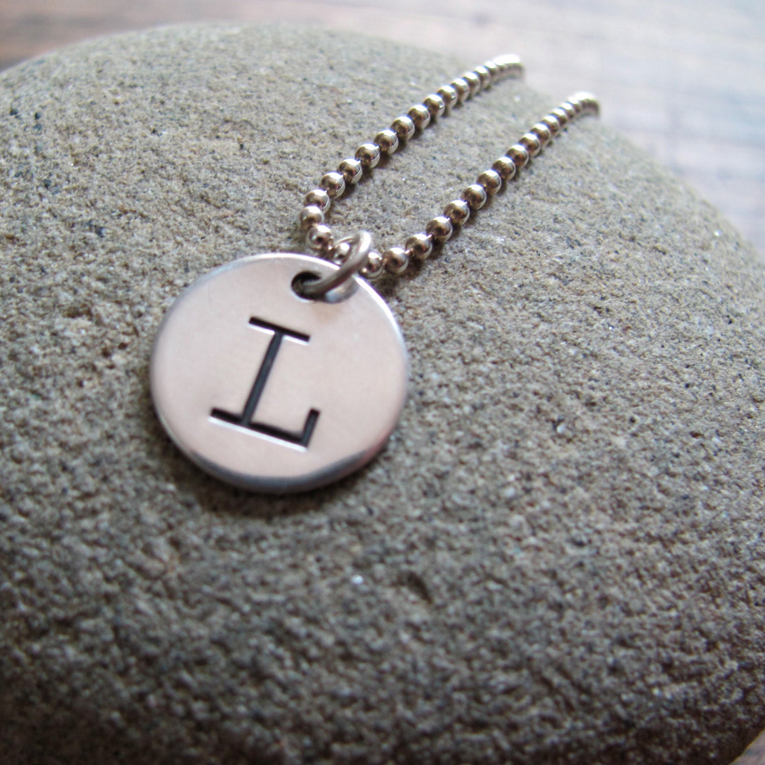 sterling silver 1/2 inch monogrammed disc charm